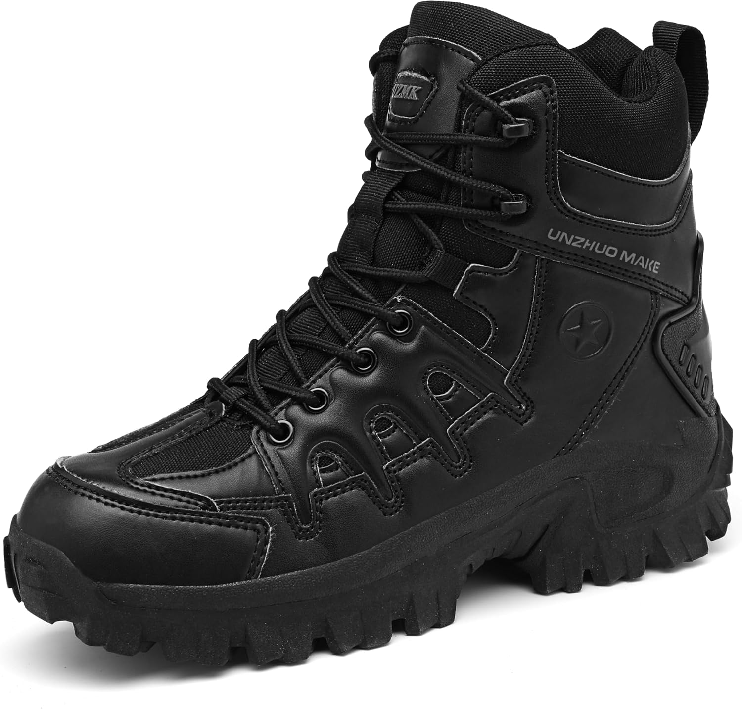outdoor hiking boots tactical shoes men's tactical combat boots, side zipper, lace up design, high top