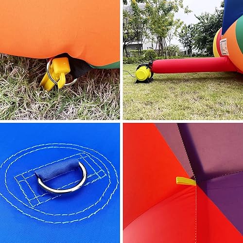 Miniatura 4 de Línea de meta inflable del arco iris del comienzo los 20ft con el ventilador de 240W, arco inflable al aire libre para el comercio publicitario de