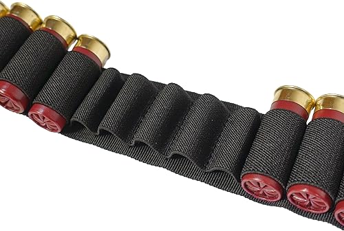 Miniatura 3 de 50 Bandolier de escopeta de capacidad redonda 12, soporte de carcasa de calibre 20 con hebilla de liberación rápida - Cinturón ajustable de tiro de