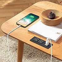 Vista 2 de Kungfuking Pasacables de Alimentación de Escritorio Regleta de Alimentación Empotrada para Conferencias en Toma de Corriente de Escritorio 2