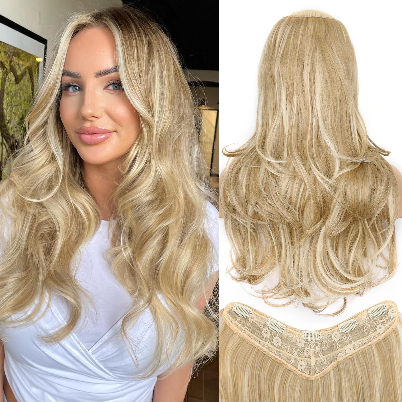 Amazon.com : ALXNAN Long Wavy Hair Extensions for Women 