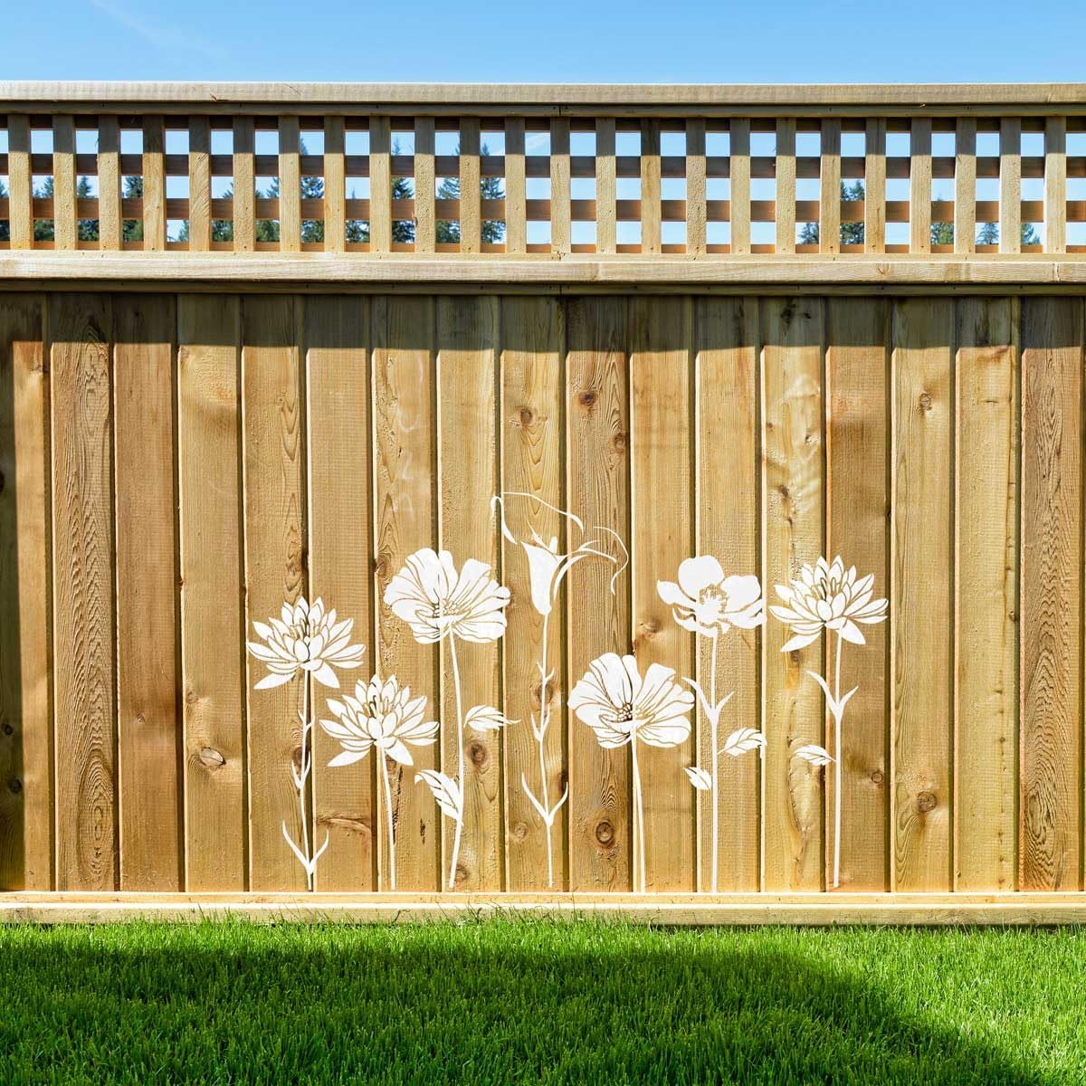 Blooming 5 Flowers Stencil Kit - Large Botanical Stencils for Walls, Fences, and Furniture - Reusable and Easy-to-Use DIY Decor