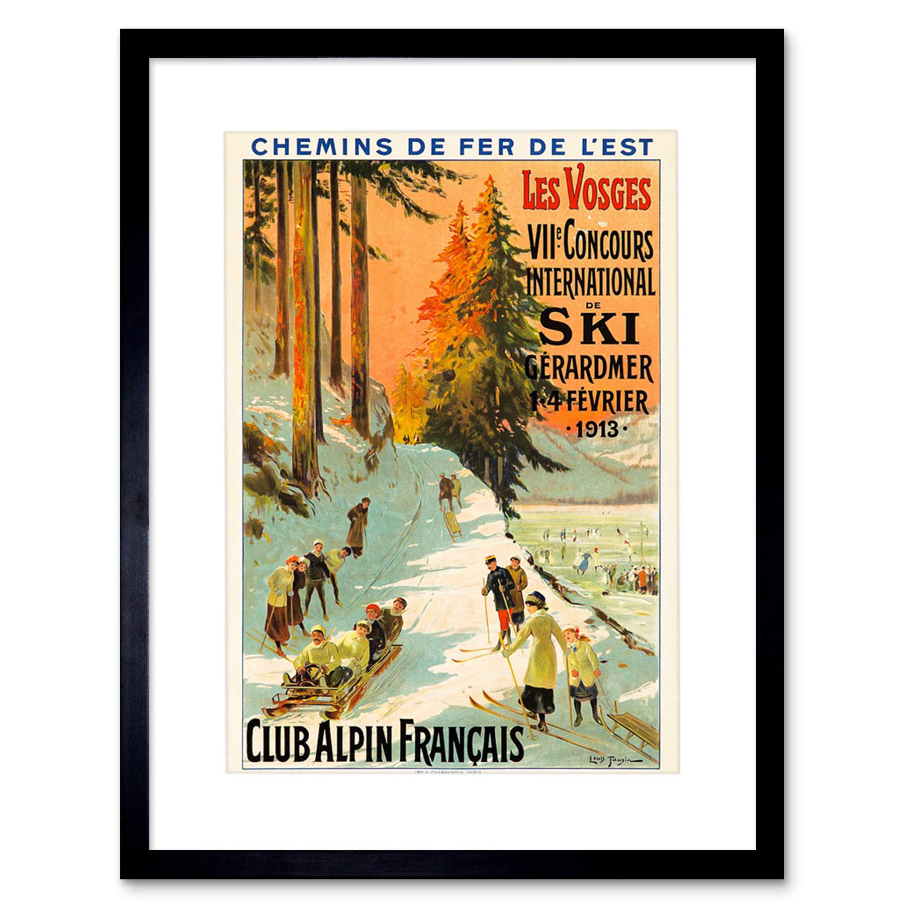 Wee Blue Coo Ad Ski Contest Vosges France Alpine Club Picture Framed Wall Art Print