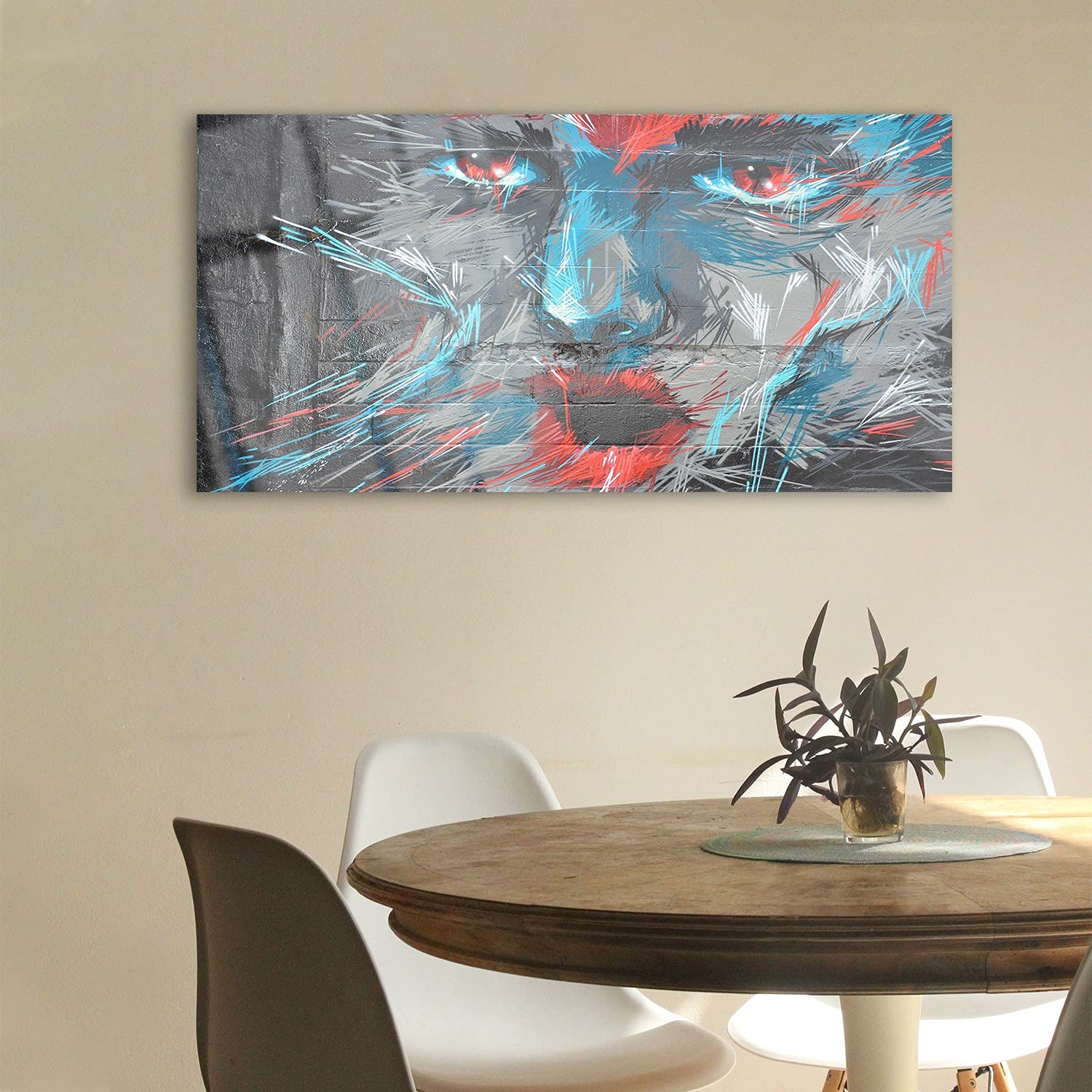 Coloray Pintura acrílica 100x50cm Sala De Estar Vidrio Acrílico Cuadro De Pared Mural Arte - Arte artístico de graffiti