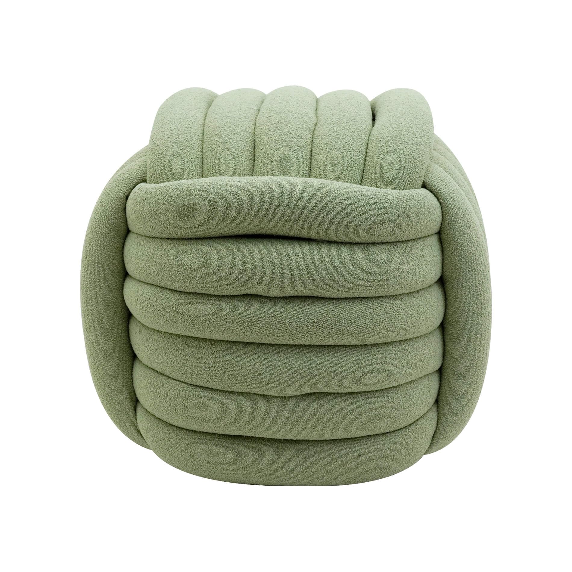 Rebecca Mobili Pouf Moderno, Pouf a Gomitolo, Verde, Tessuto Poliestere MDF, Design Originale, Poggiapiedi, per Salotto - Misure HxLxP: 45 x 50 x 50 cm - Art. RE7051