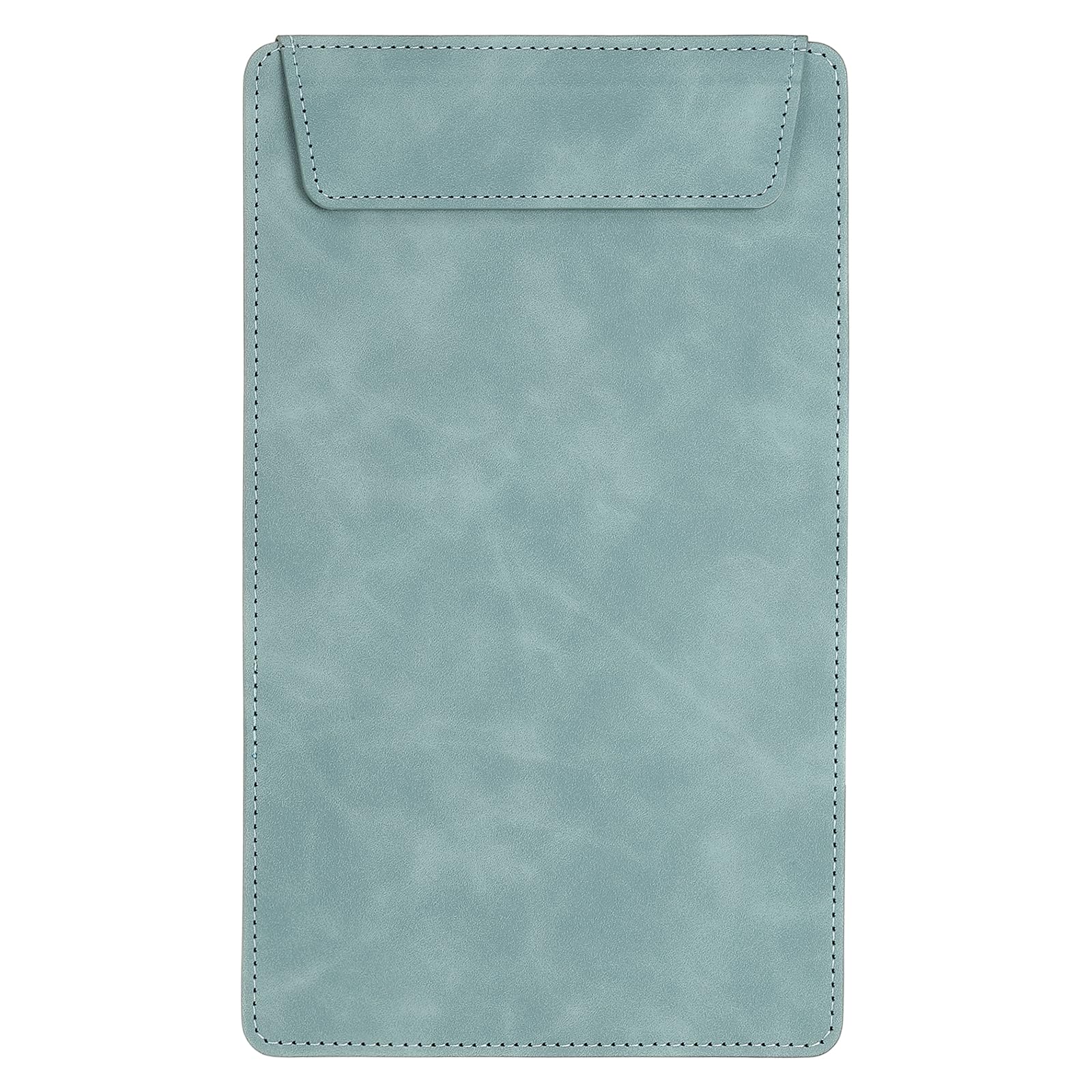 PATIKIL A5 PU Leather Clipboard, 6"x10" Business Magnetic Padfolio with Pen Holder Organizer Office Folder Writing Board, Cyan
