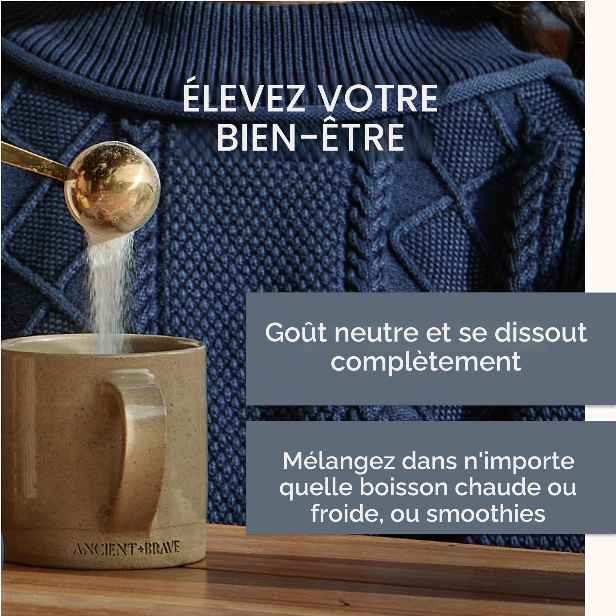 Ancient + Brave Wild Collagen 200g - Collagène marin sauvage en poudre - 100% de peptides de collagène hydrolysés (poisson) - Anti-âge, santé de la peau, des cheveux et des ongles
