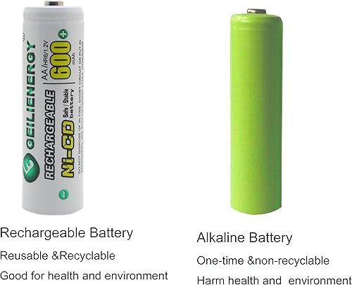 Miniatura 5 de GEILIENERGY NiCd AA 600mAh 1.2V Baterías recargables para lámpara solar de luz solar (paquete de 12)