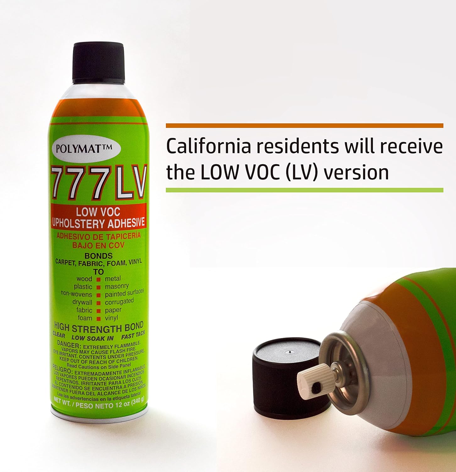 Polymat 10 FT x 45" Black + 1 CAN 777LV Spray Glue Non Woven Felt Fabric Roll comp w/SubWoofer Speaker Box Enclosure Carpet and Trunk, Crafts, Multipurpose Liner, Latex Backed Felt Carpet