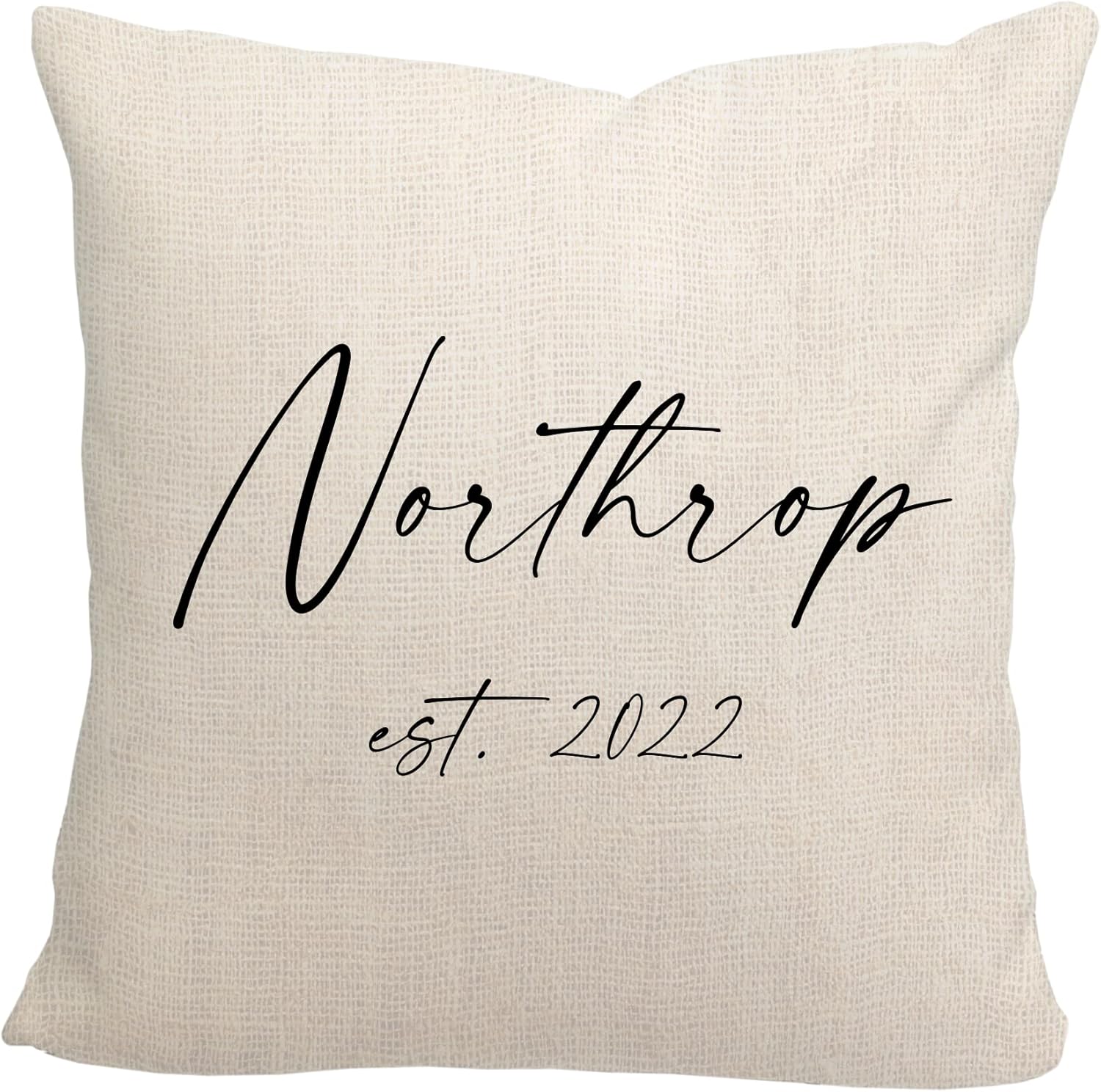 Pattern Pop - Personalized Wedding Throw Pillow - Couple Decorative Pillow - Celebrate Anniversaries and Weddings in Style - 17” x 17” Square Cover and Pillow - Script