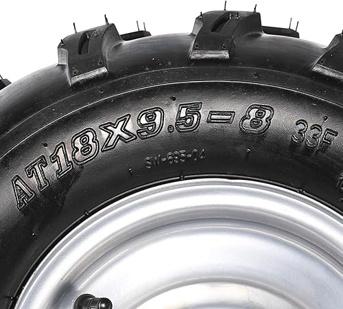 Miniatura 8 de 2 juegos de 19x7-8 delantero y 18x9.5-8 trasero sin cámara neumático con llanta para ATV Go Kart Quad Bike 4 ruedas
