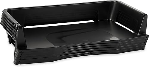 Miniatura 3 de Bandeja de letras de regeneración seis niveles plástico negro 86028