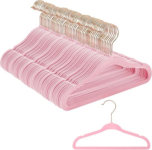 Amyhill 100 Pack Baby Kids Velvet Hangers Bulk Non Slip
