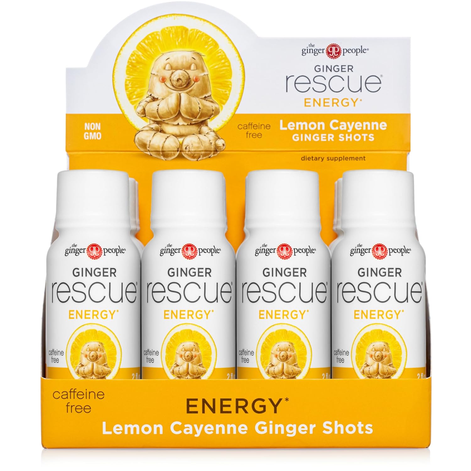 (Best By 12/28/25) Ginger Rescue Shots by The Ginger People – Energy Boosting, Caffeine Free Energy, Digestive Heath, Lemon & Cayenne Flavor, 2 Fl Oz (Pack of 12) Lemon & Cayenne 2 Fl Oz (Pack of 12)