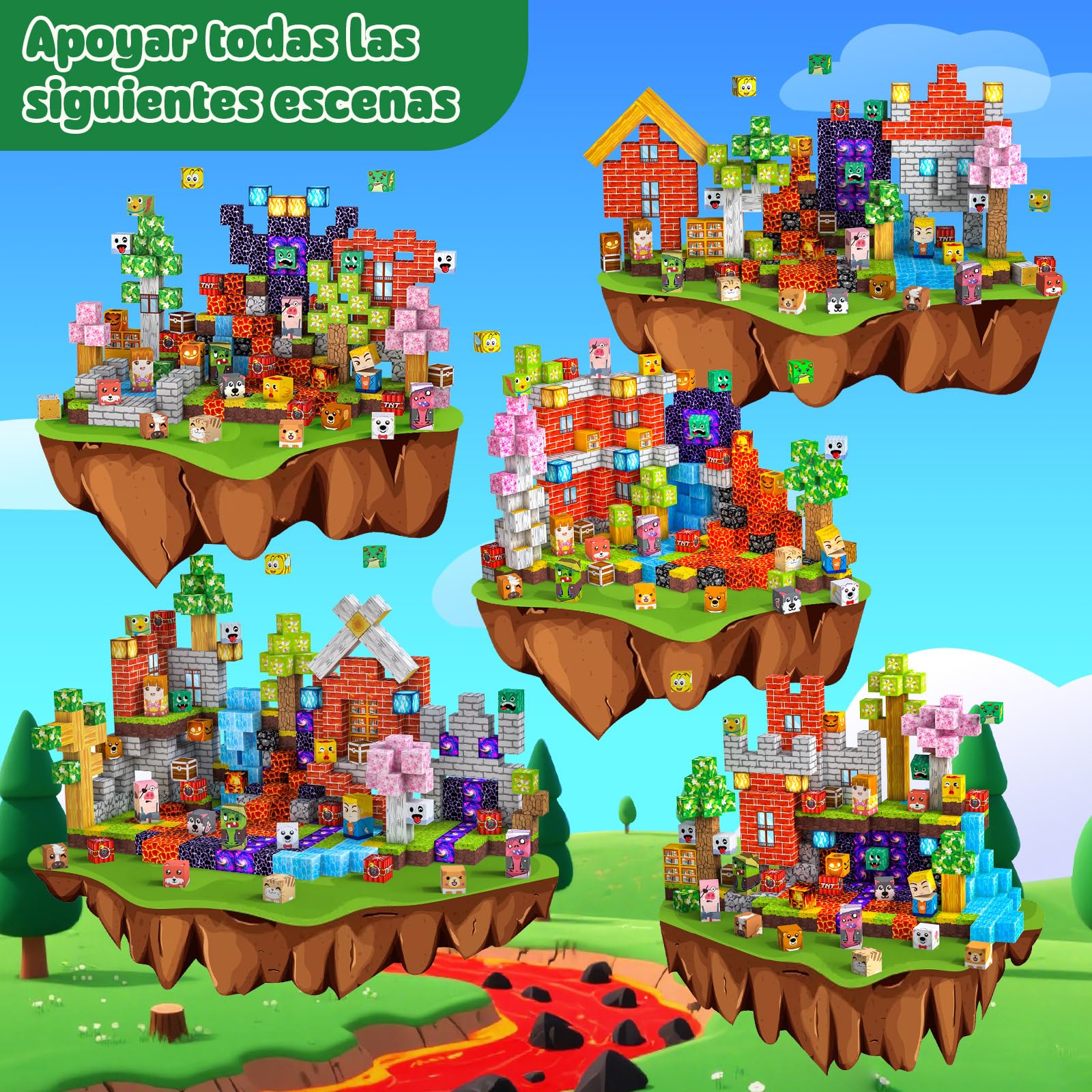 Bloques Magneticos Construccion Niños 330 Piezas 2CM 3+ Magneticas, Juego Magnetic Blocks Tiles Construcción, Juguetes Montessori para Niños 4 5 6 7 8 9 10 11 12 Regalos de Cumpleaños para Niñas