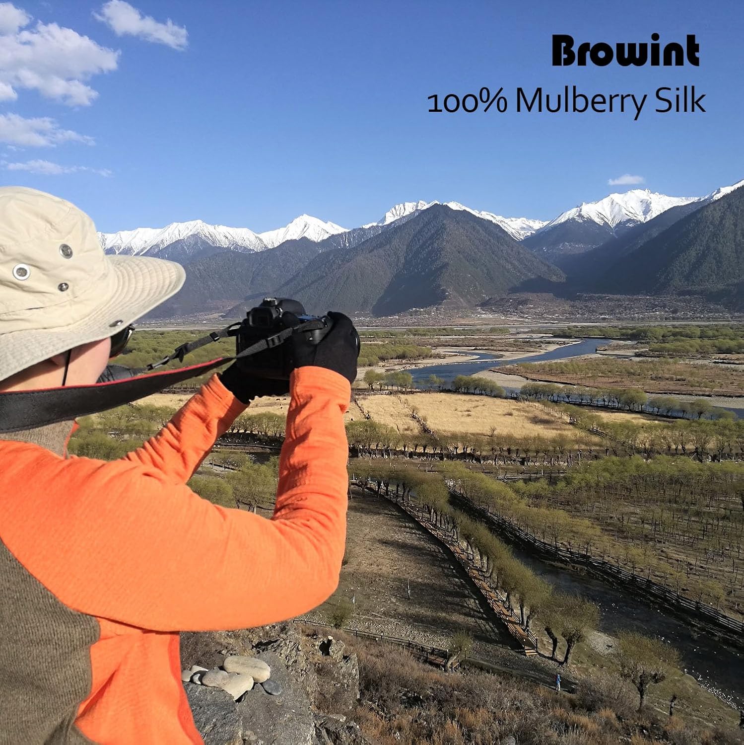 Browint Silk Glove Liners for Cold Weather Black Unisex Thermal Silk Gloves S M L XL XXL - Image 5