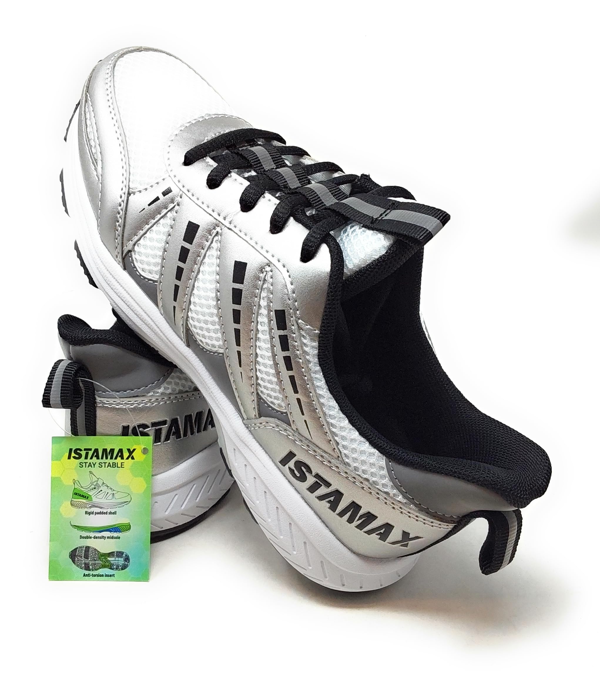 Scarpe Sportive Donna Antipronazione e Antitorsione,Bianco Argento,ModelloIMAA3913, Suola con Doppia Densità
