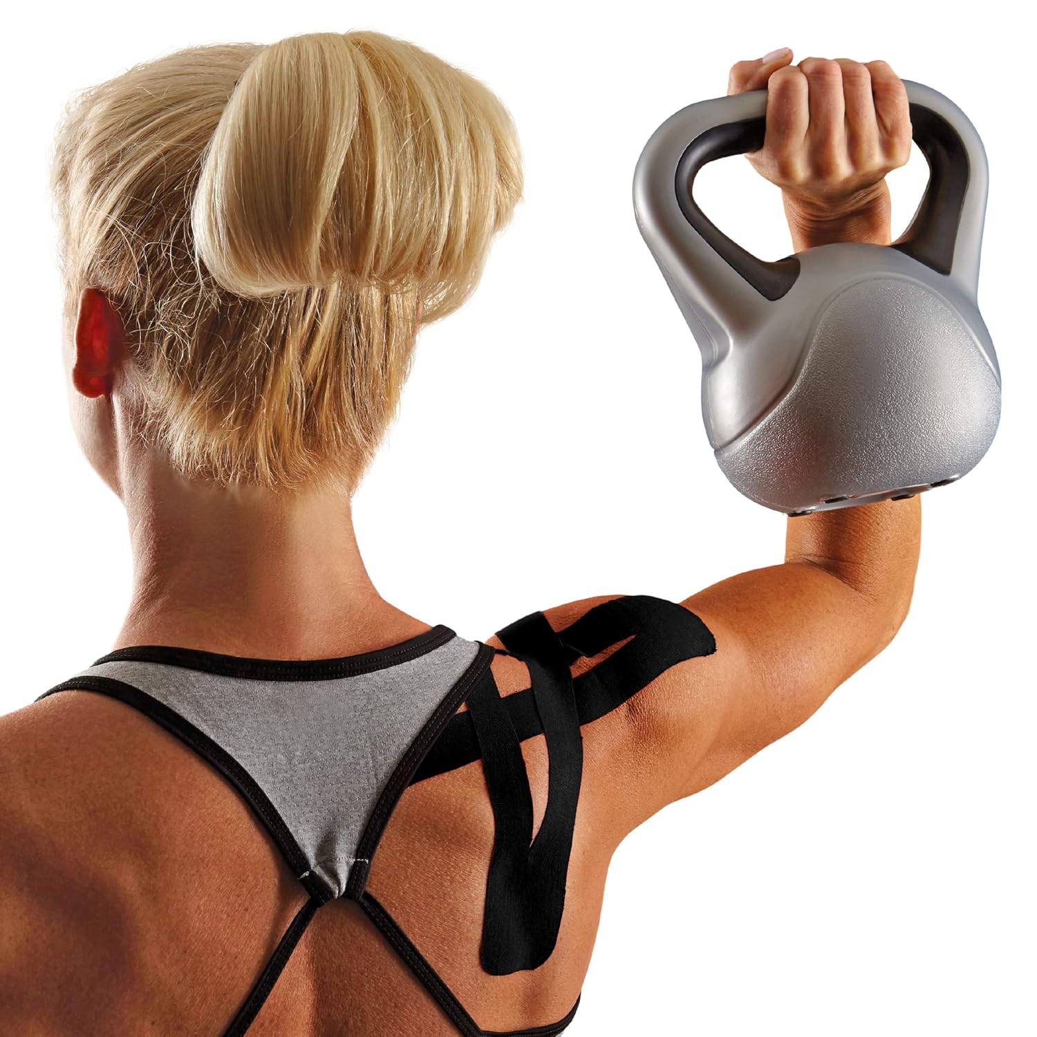 Curad Performance Series IRONMAN Kinesiology Tape, Black, 2 in x 10 in, 1 Roll of 20 Precut Strips - Image 6