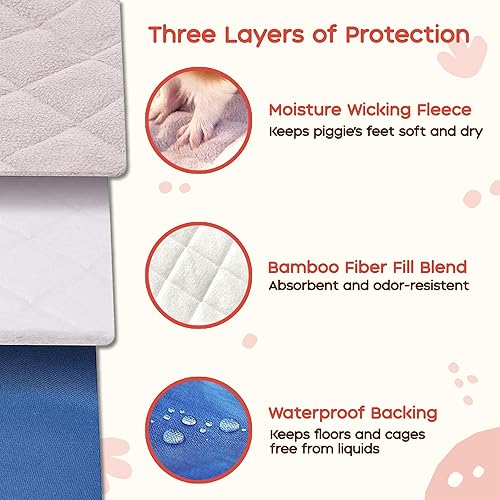 Miniatura 3 de GuineaDad Forro  C&C 2x3 tamaño naranja, forro polar de cobaya, ropa de cama de cobayas  funda de bolsillo para madrigueras, bambú extra absorbente,