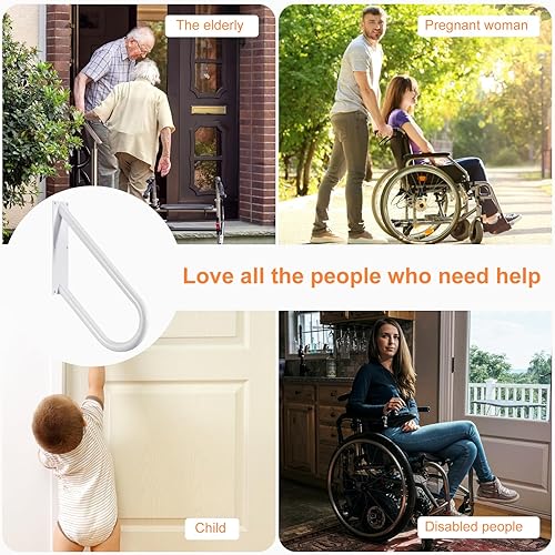 Miniatura 5 de uxcell 2 barandillas de escalera en forma de U para escalones al aire libre, pasamanos de montaje en pared de 1 a 3 escalones (18 pulgadas de largo,