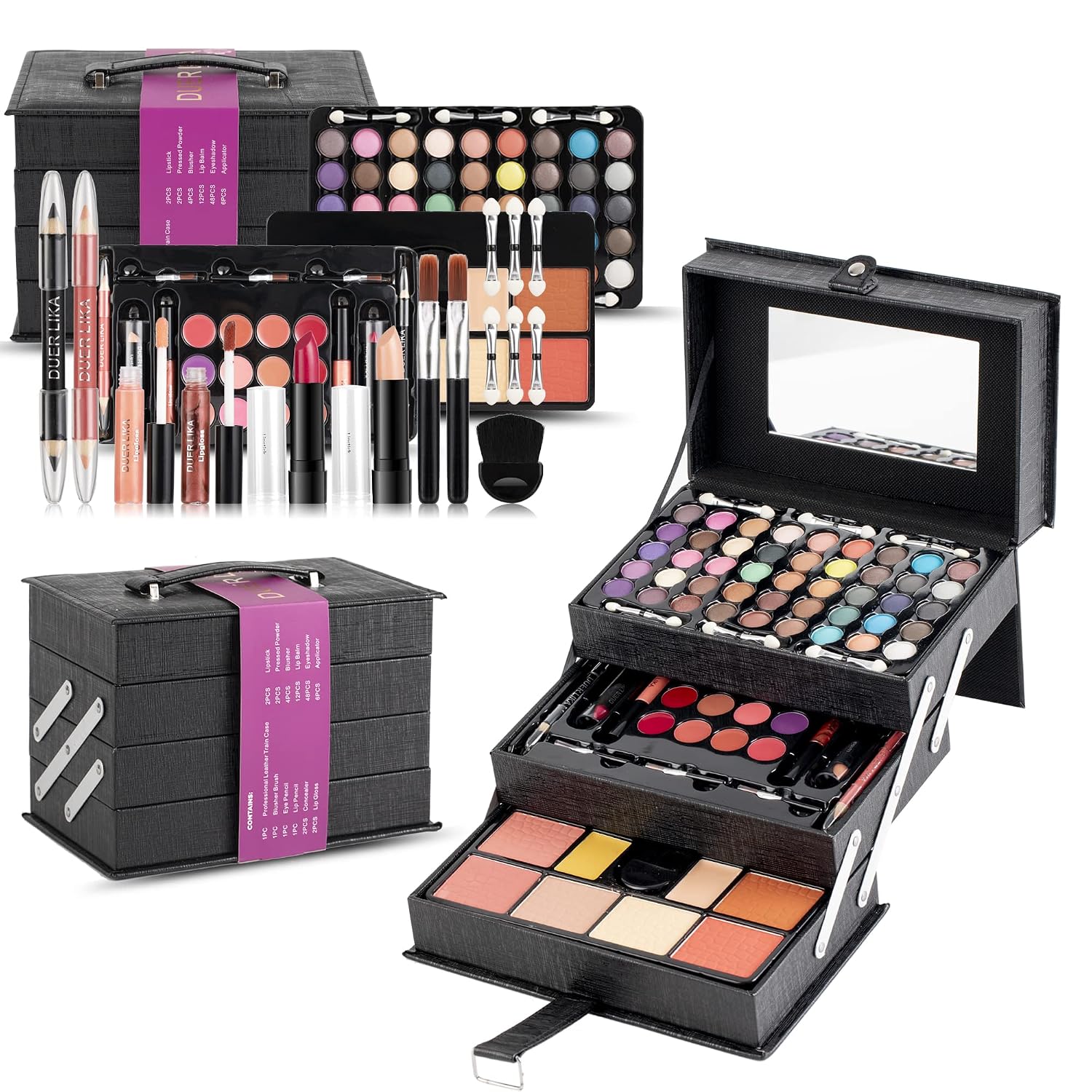 DUER LIKA Professional All in One Makeup Kit MU12 (BLACKC)