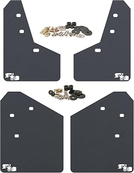 RokBlokz Mud Flaps for 2013-2017 Subaru XV Crosstrek - Multiple Colors Available - Mud Guards are Custom Cut and Fit - Includes All Mounting Hardware Black with White Logo