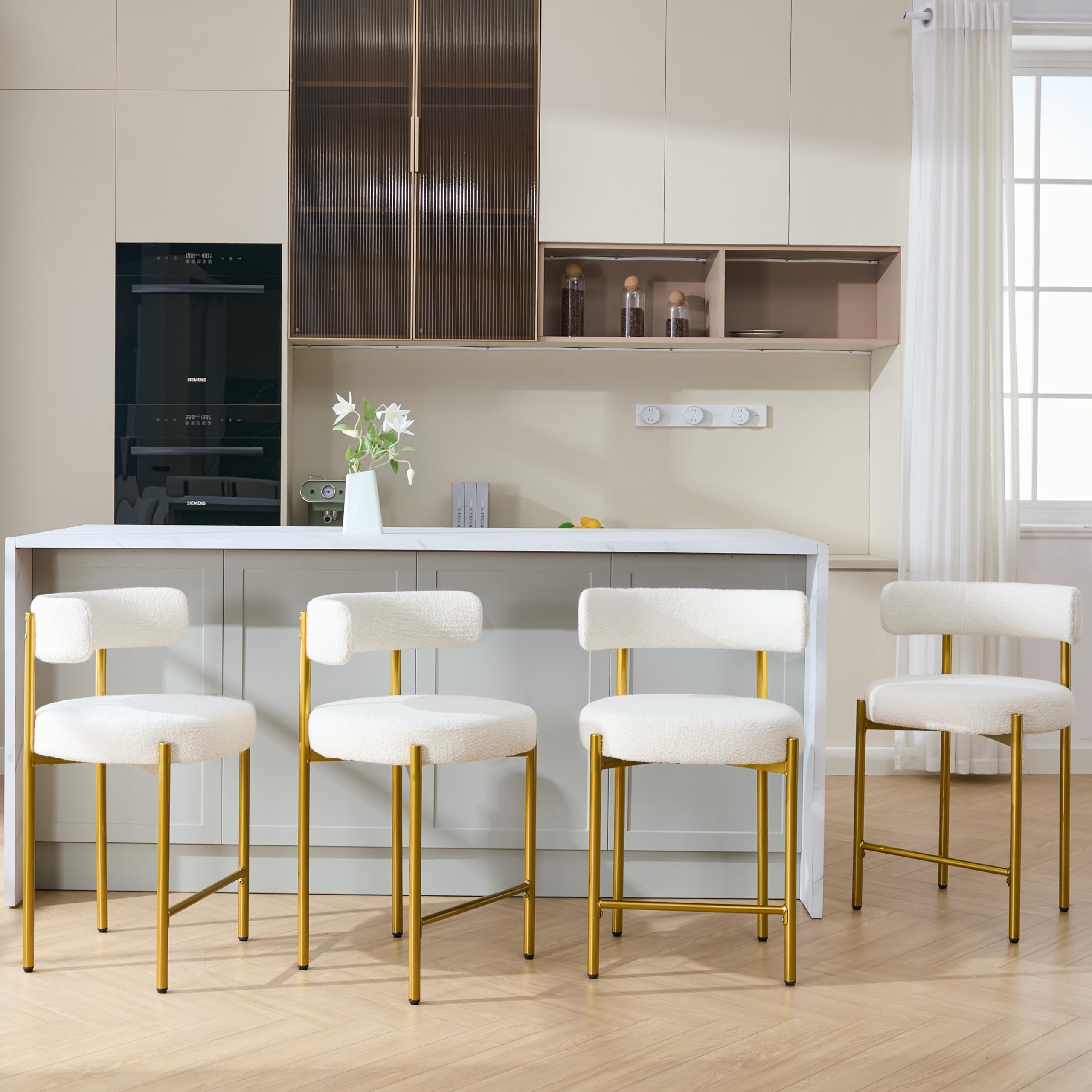 Forsalund Boucle Gold Bar Stools