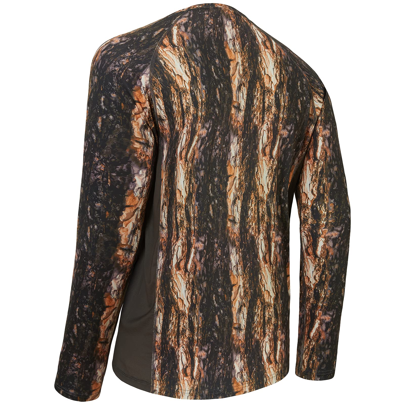BASSDASH FS13M - Camiseta de manga larga para hombre, diseño de camuflaje, Tree Trunk, 4X-Large