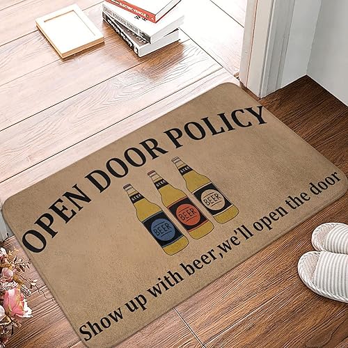 Felpudo de bienvenida para puerta de entrada, tapete de bienvenida para interiores y exteriores, para entrada, política de puerta abierta con