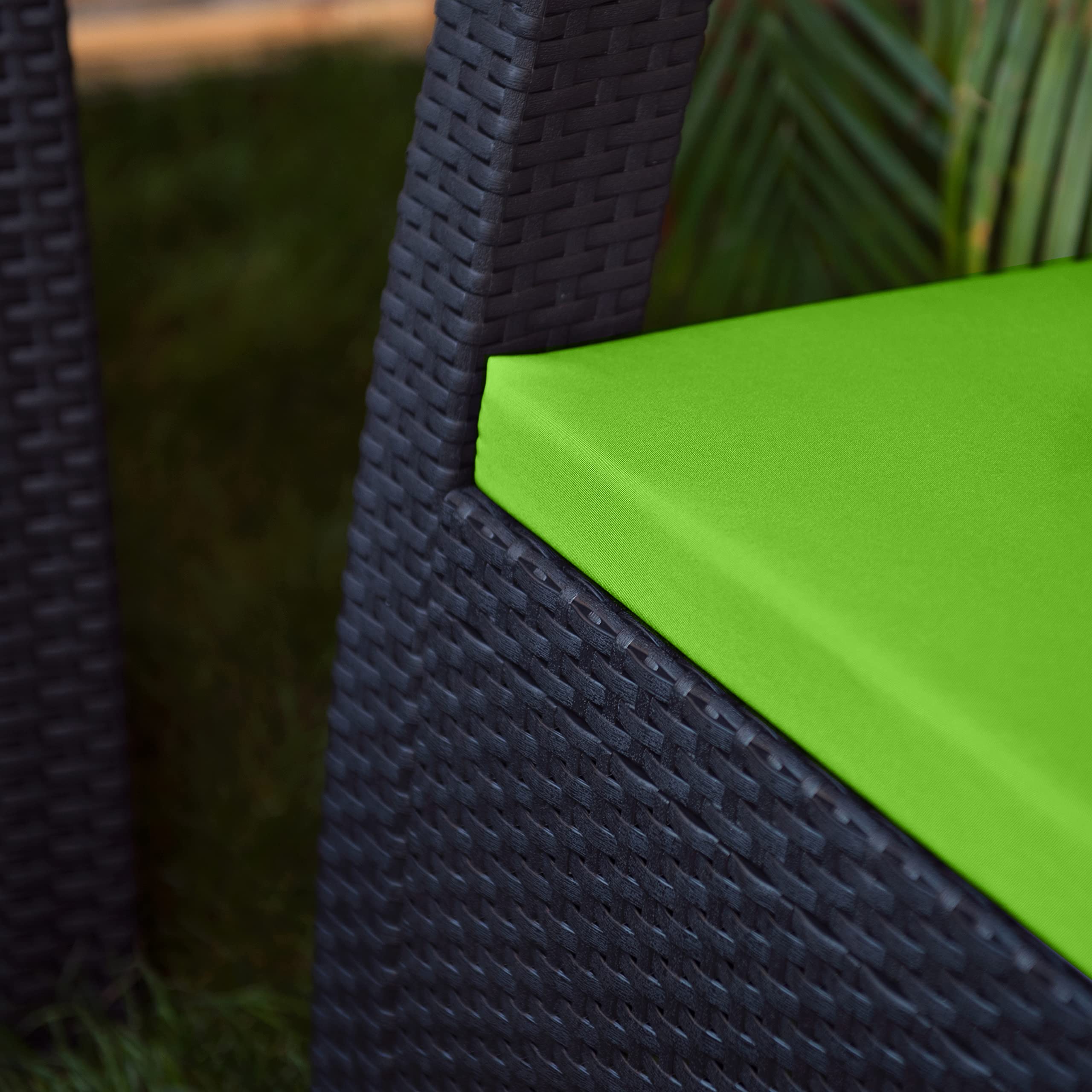 Gardenista Cojines para Exterior para Muebles de ratán | Cojines de jardín para Keter Allibert Carolina | Impermeables para Muebles de Patio | Livianos y duraderos | 4 Piezas (Lima)