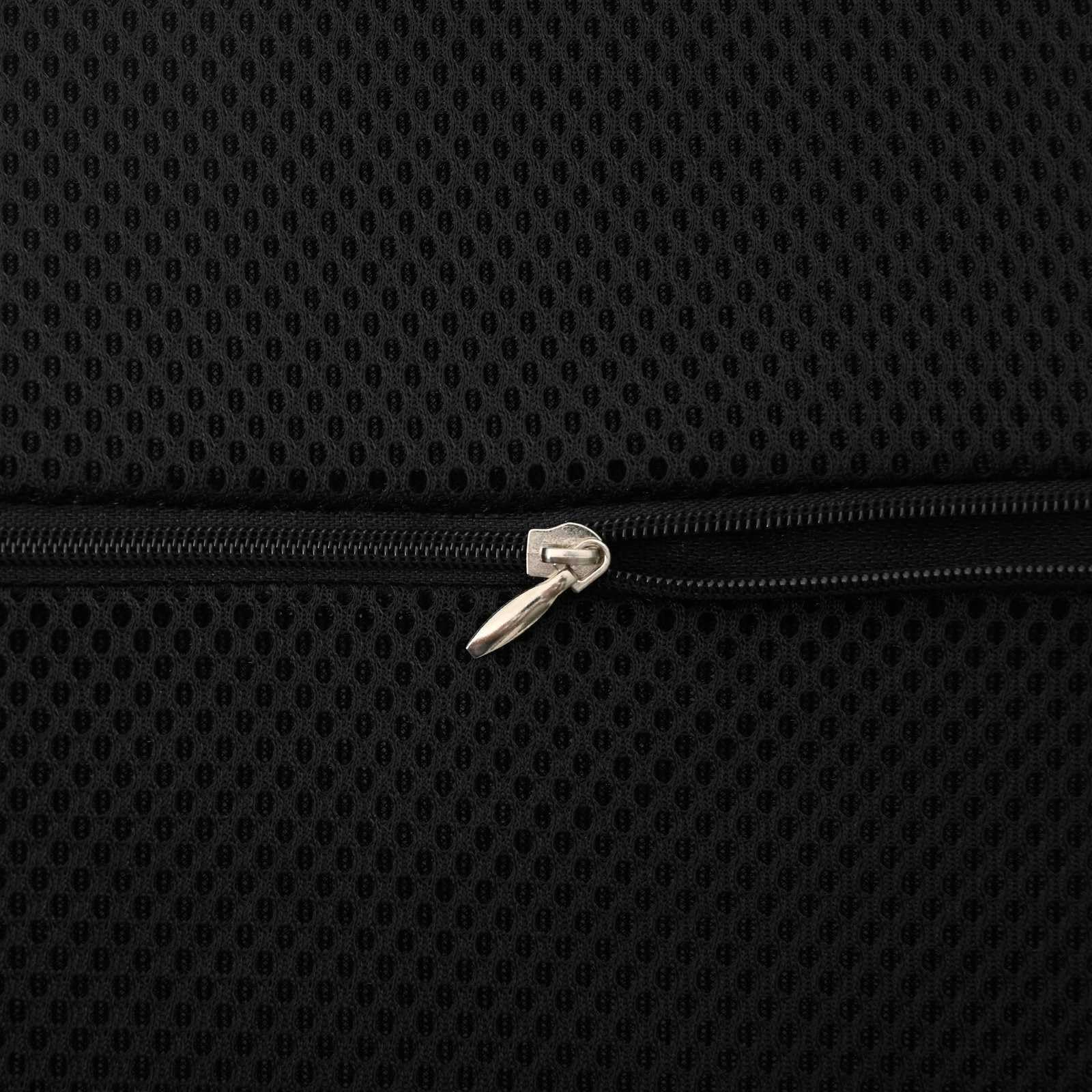 Cojín de respaldo negro de espuma viscoelástica, 35,5 x 30 x 12 cm, con funda de malla transpirable para sofá y oficina, 1 cojín de respaldo para largos períodos de asiento