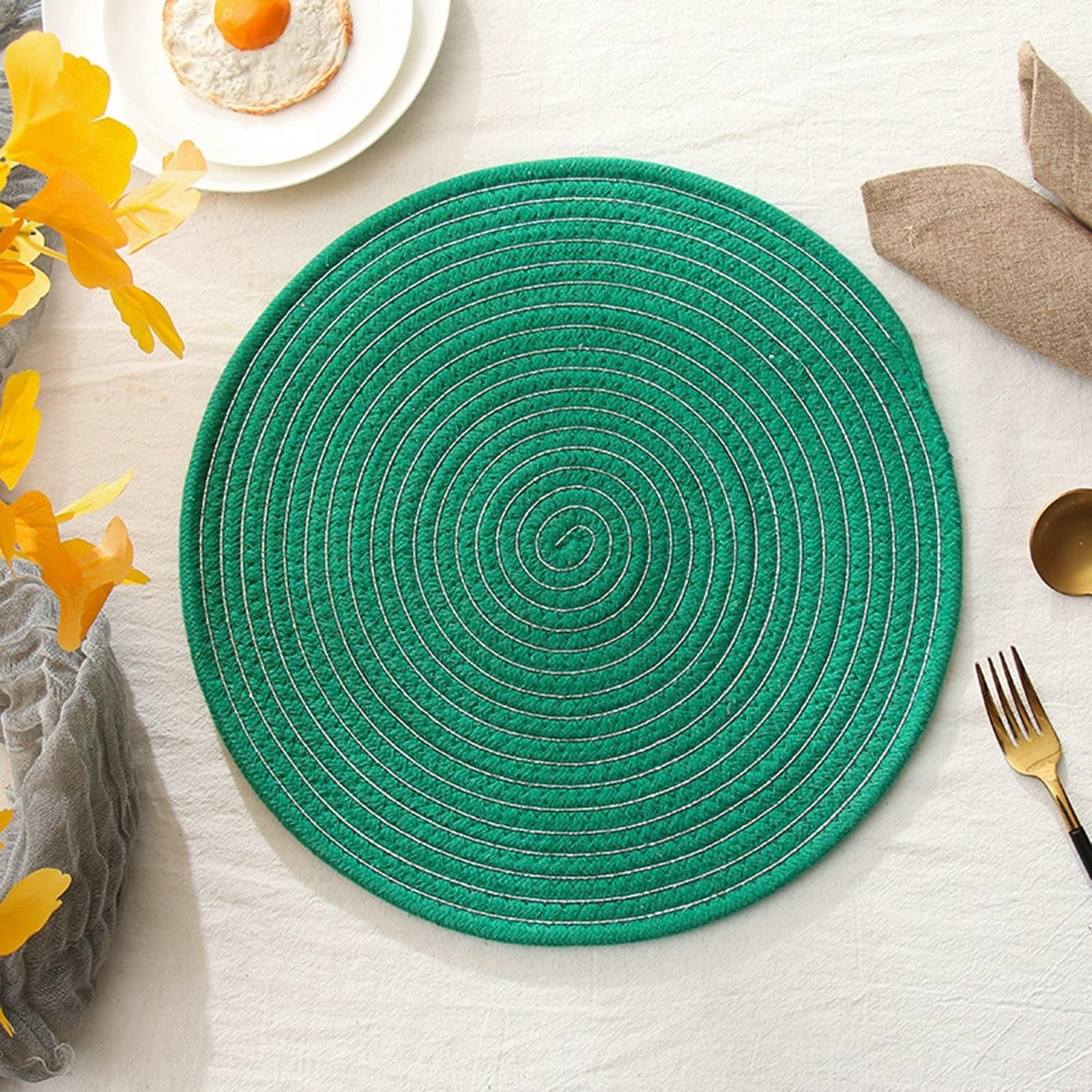 Set de table rond argenté 30 cm (lot de 6) pour votre décoration de table