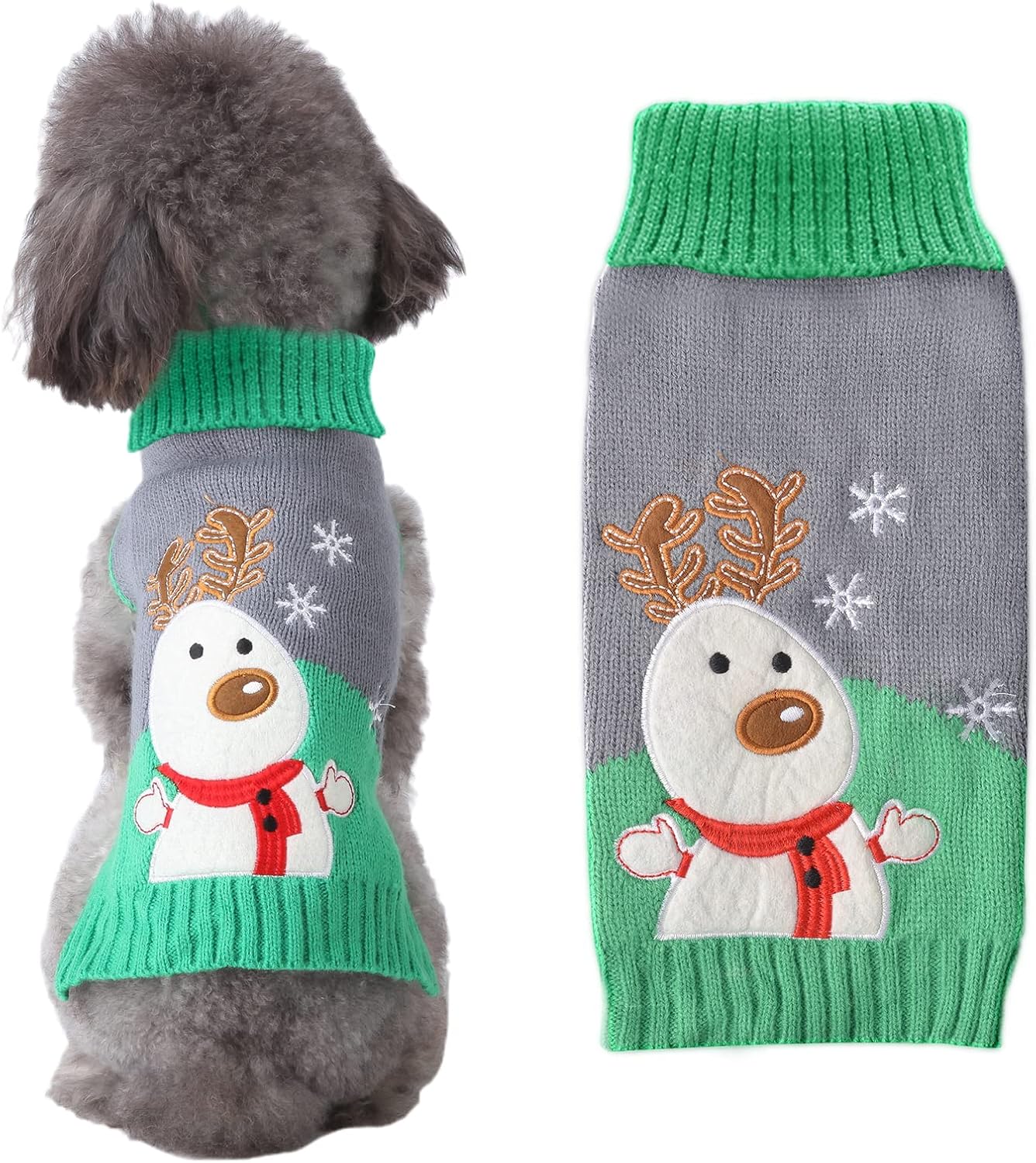 XGDMEIL Dog Christmas Sweater Pet Clothes Cute Funny Ugly Puppy Turtleneck Sweater Holiday Costumes Warm Dog Jumper Knitwear Vest Cold…