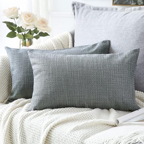 Miniatura 10 de OTOSTAR Juego de 2 fundas de almohada de lino cuadradas decorativas de 20 x 20 pulgadas para decoración del hogar, sofá, dormitorio, automóvil,