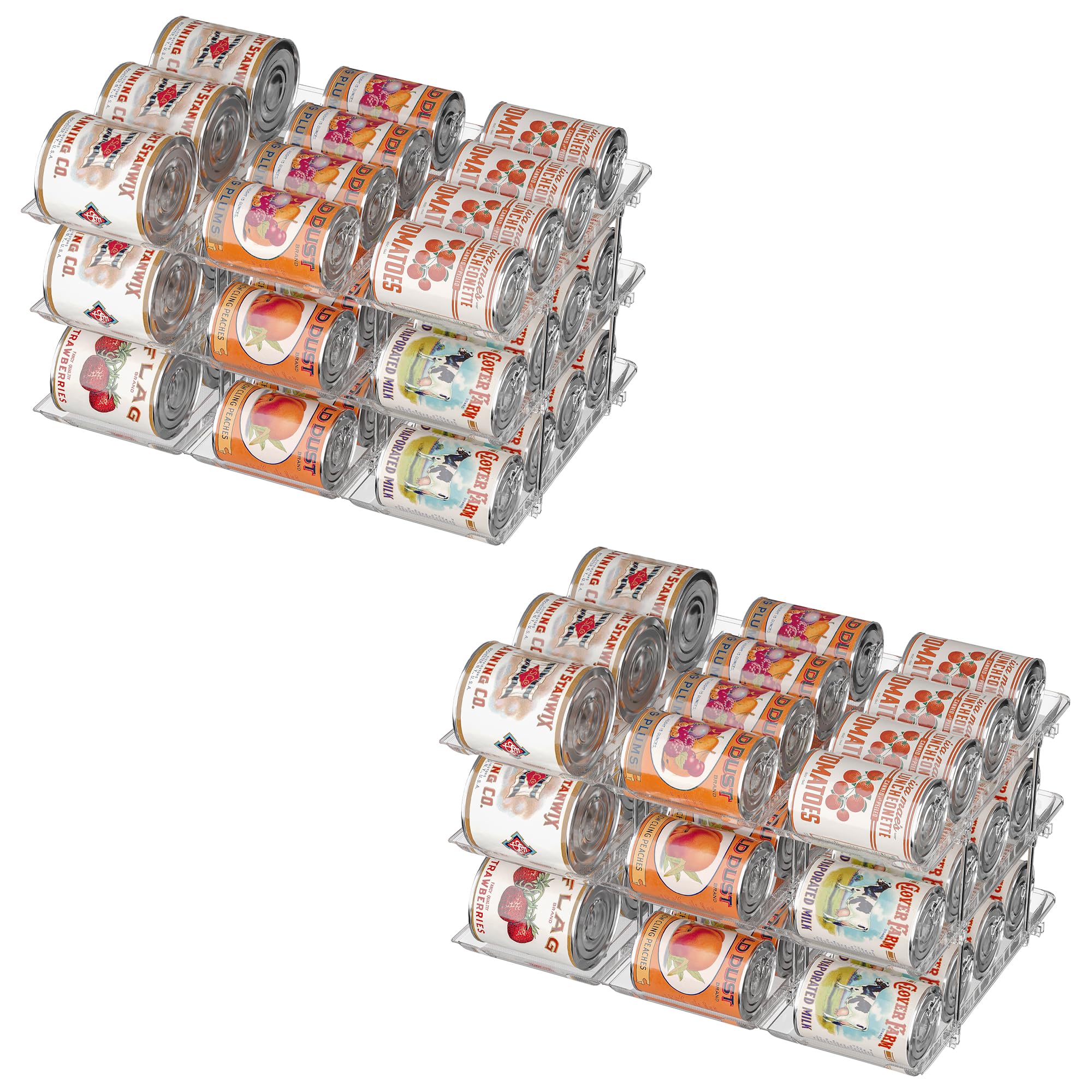 Can Organizer for Pantry, Stackable Food Pantry Storage Rack, 6 Tier