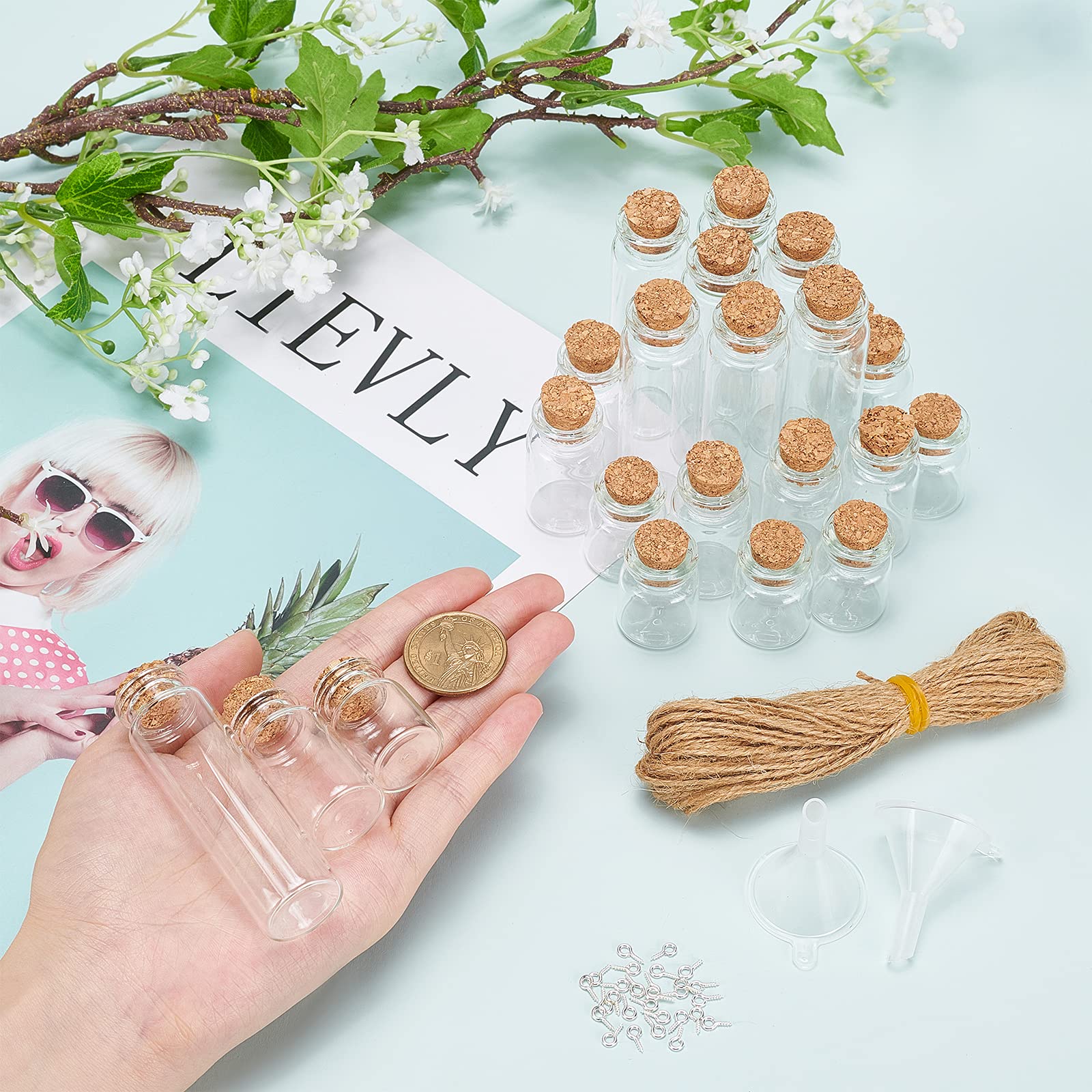 BENECREAT 24 förpackning 11/15/28 ml glasföredragningsglas klara 