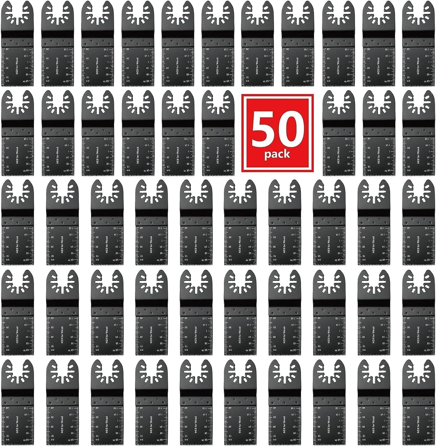 50 hojas de sierra oscilantes, cuchillas oscilantes de 35 mm, cuchillas profesionales universales de liberación rápida, cuchillas multiherramienta de corte de madera (negro)