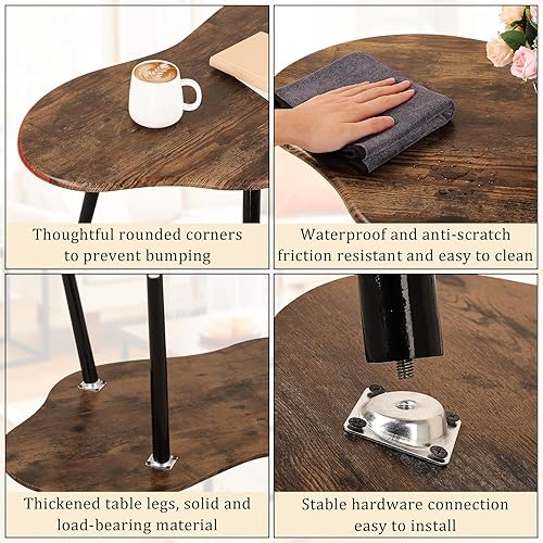 Miniatura 6 de Mesa de Centro Pequeña con Forma de Nube Mesa de Centro Industrial Mesas de Centro de Madera Irregulares Mesas de Centro de Piso Estilo de Mediados