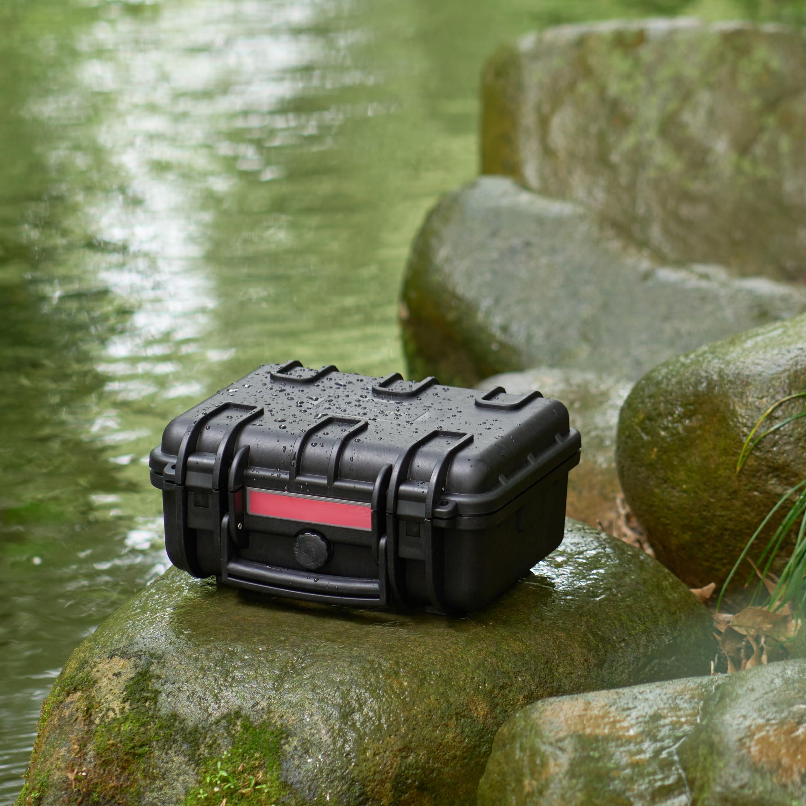 Amazon Basics Hard Camera Case, Small, Black, Solid, 12"L x 11"W x 6"H