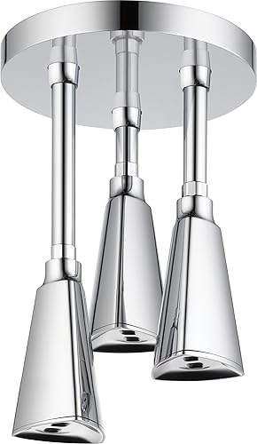 Delta Faucet Cabezal de ducha H2Okinetic de montaje en techo de un solo rociador, cromado 57140
