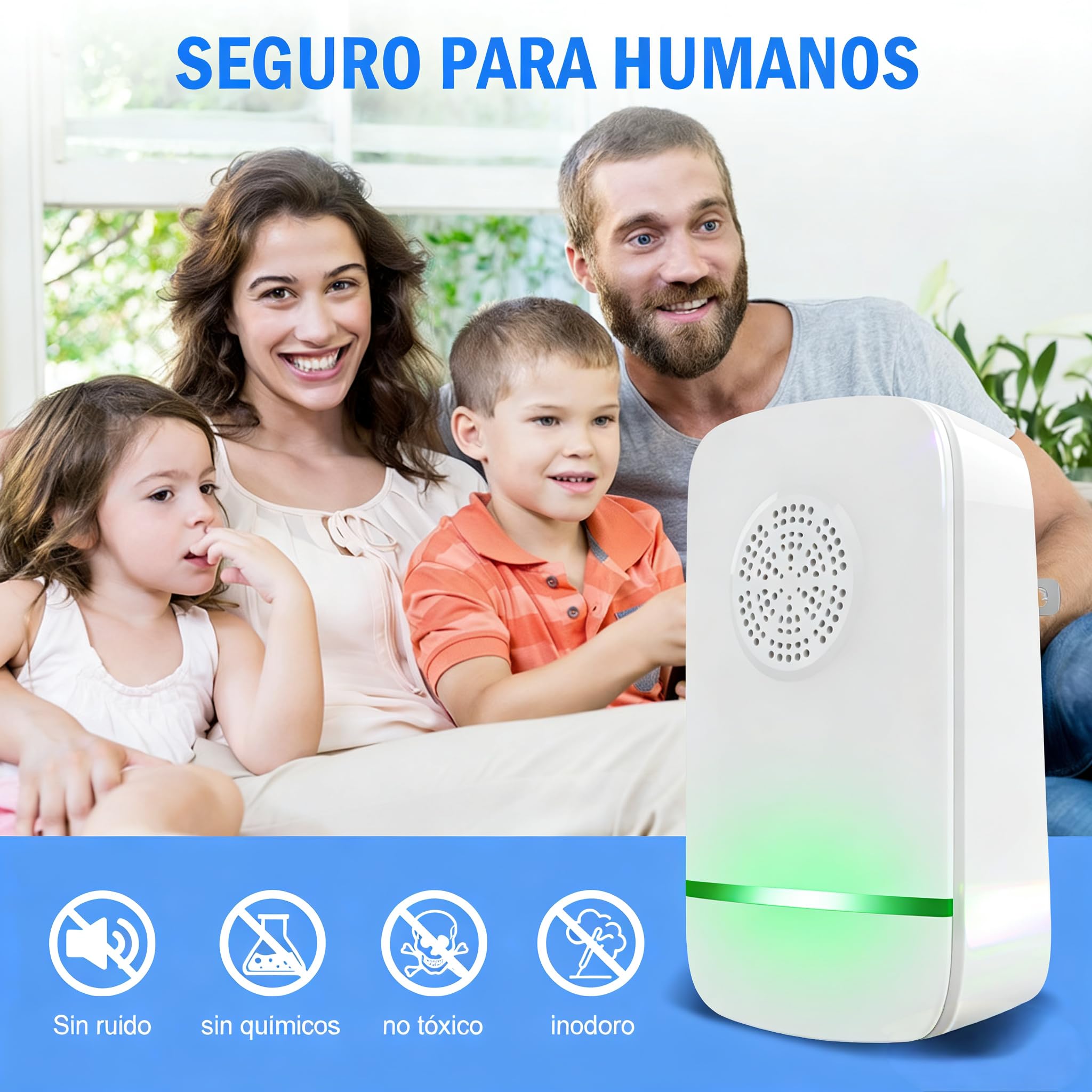 Repelente Ultrasónico de Plagas, Antimosquitos Electrónico Control de Mosquitos Hormigas, Cucarachas, Moscas, Arañas, Chinches, Ahuyentador de Ratas y Ratones para Interiores (2 Piezas)