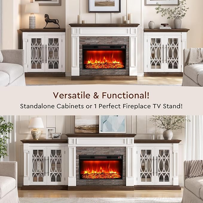 Mueble TV con Chimenea Eléctrica LGHM 104", 3 en 1, para TV hasta 100" miniatura 4