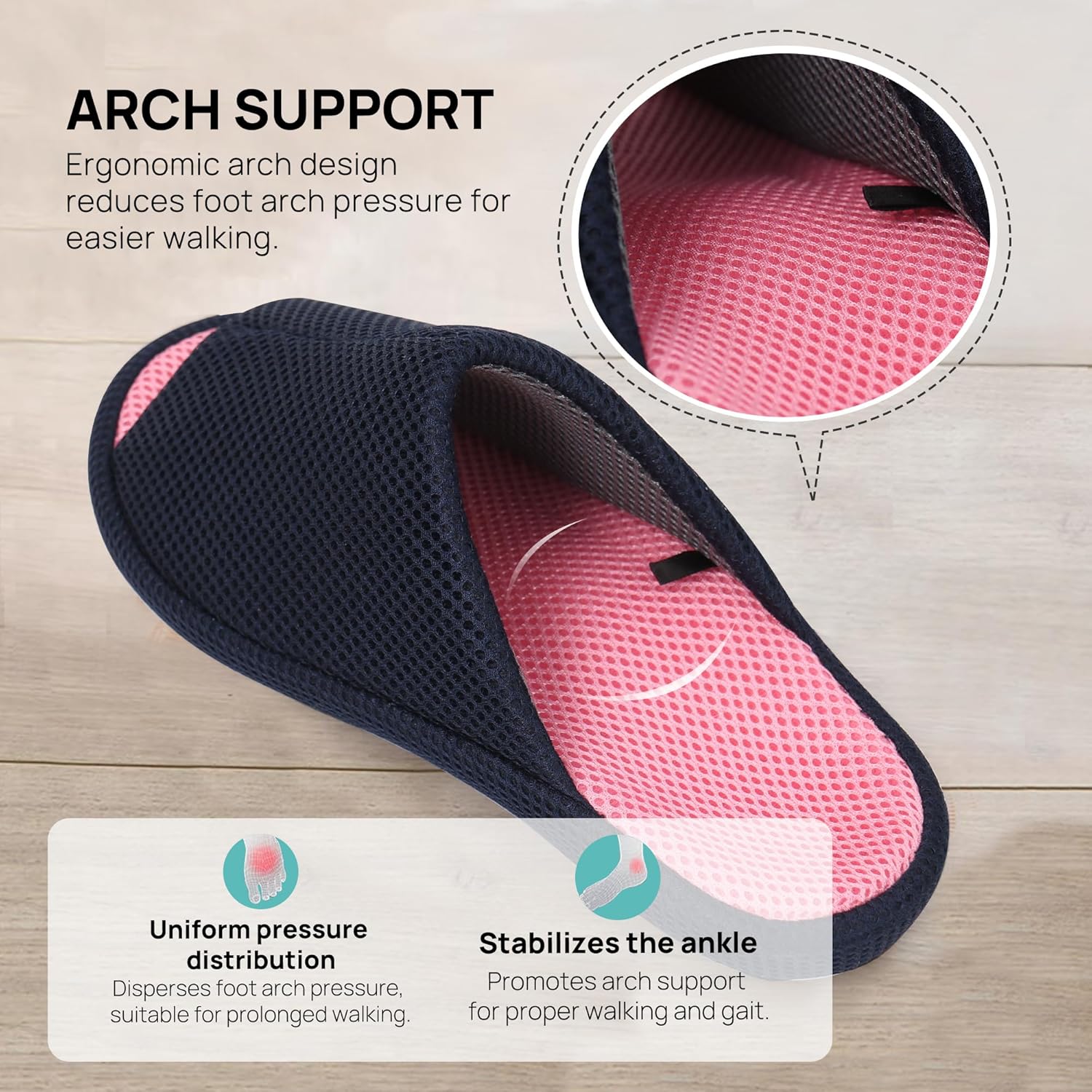 Arch Support Ergonomic House Shoes Plantar Fasciitis Slippers