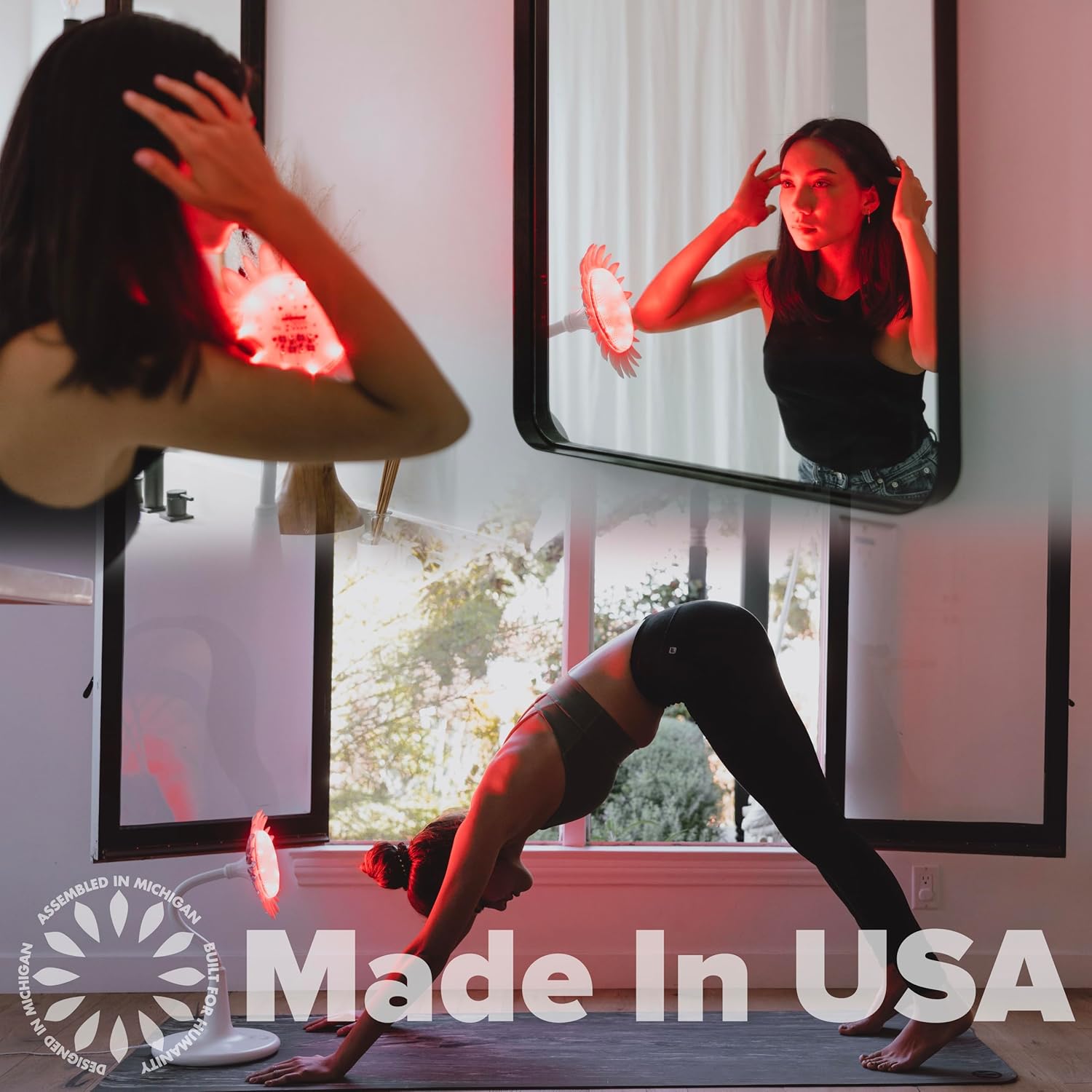 Various applications of JustLight Sunflower on different body parts.