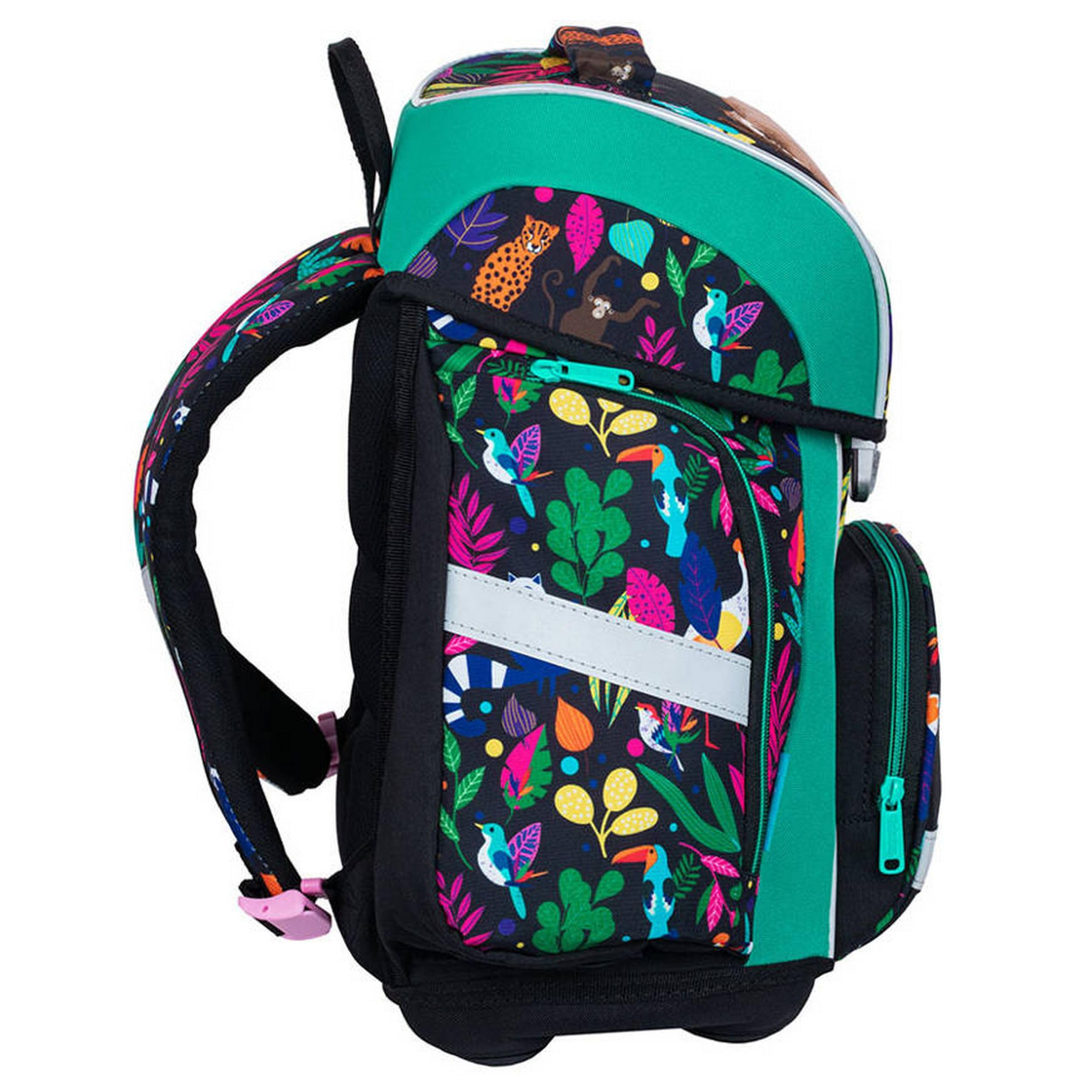 itenga Grundschul Ranzen Set - Schulranzen Set 3 teilig für Jungen und Mädchen mit Mäppchen Etui und Turnbeutel (Motiv Faultier - WILDKID)