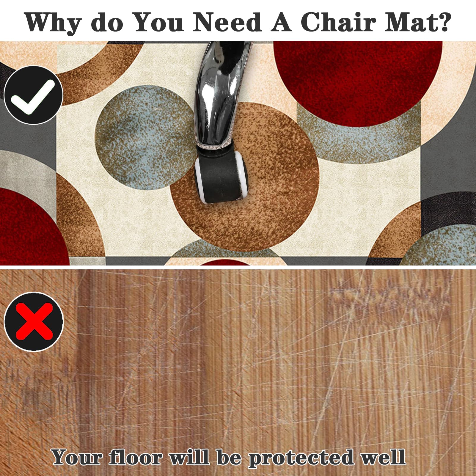 Rugged Office Chair Mats For Carpeting And Hardwood Floor, 100 X 140 Cm, Carpet Protector, Chair Mat For Home And Office, Gaming Chair Mat, Floor Mat - View #2