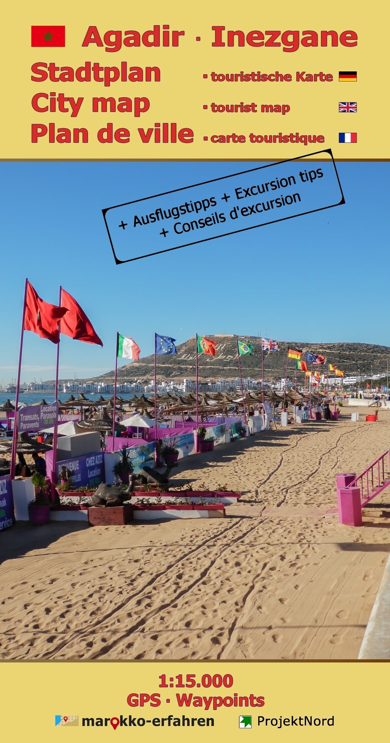 Stadtplan Agadir - Cityplan Inezgane 1:15.000 + GPS-Waypoints: Marokko - Mit Ausflugstipps: SP Agadir