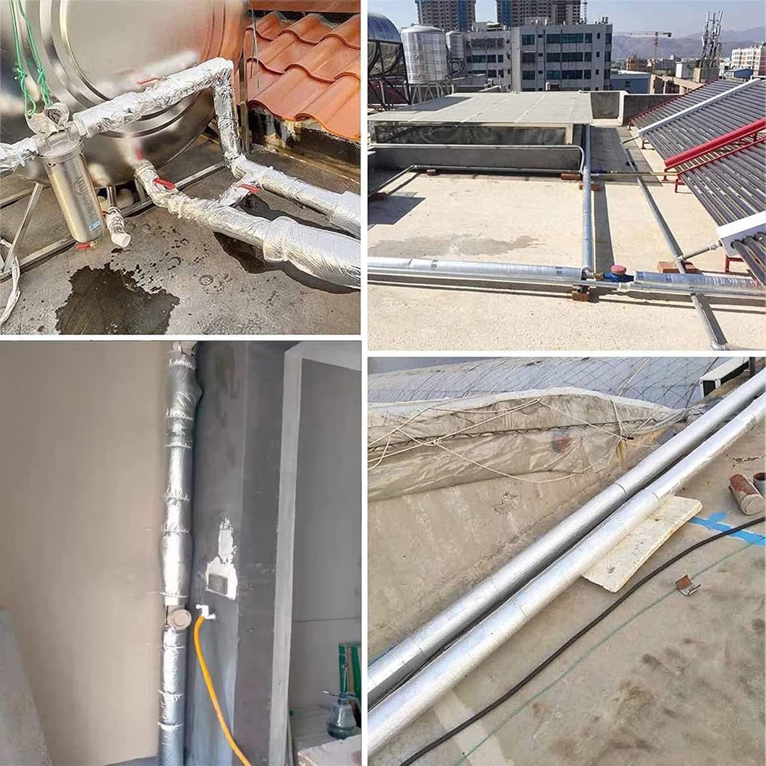 ID 22-219mm Pipe Insulation, 1m Long Frost Proof Insulation Pipe, Self-Sealing Aluminum Foil Insulation Pipe, 30mm Thickness, for Hot and Cold Water Pipe Insulation (Size : 165mm ID/6.49in)