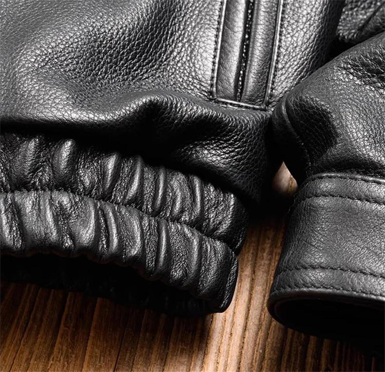 Men's Vintage Pu Leather Jacket Turn-Down Collar Loose Fit Long Sleeve Zipper Coat Faux Leather Jacket