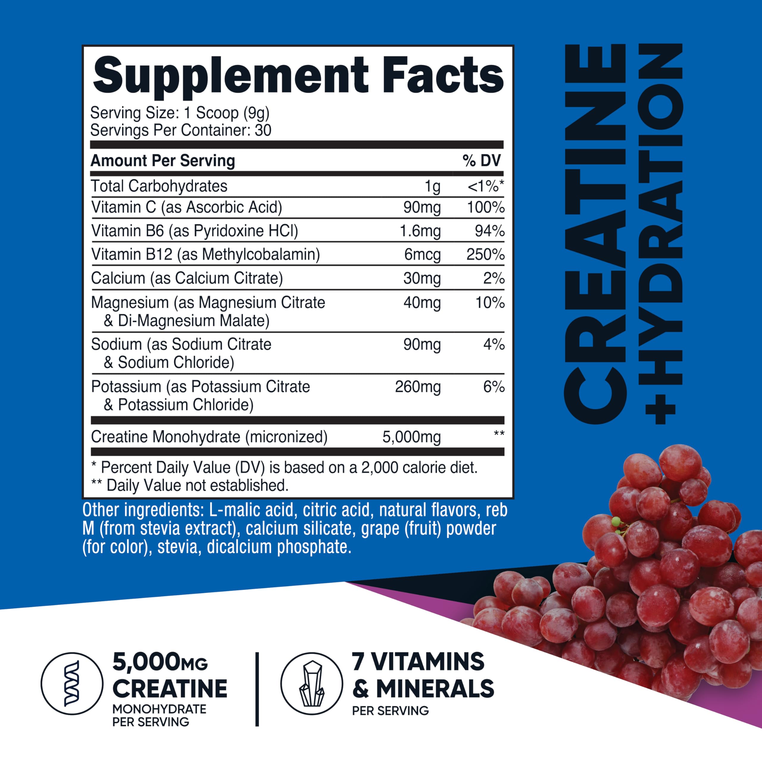 Nutricost Creatine Monohydrate + Hydration (Grape) 30 Servings — Amazon image 2